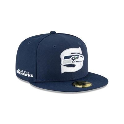 Seattle Seahawks Gorra | New Era NFL Logo Mix 59fifty Fitted Cap Mexico - Azules
